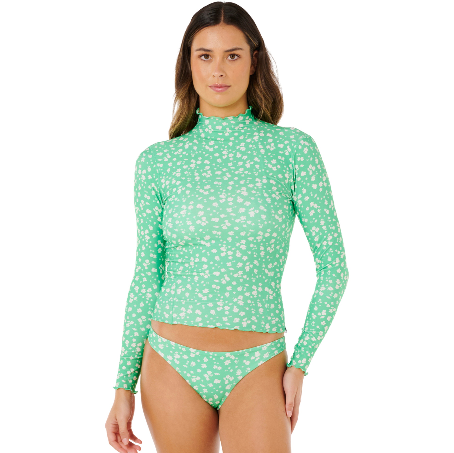 2026 Rip Curl Womens Surf Side UPF Long Sleeve Rash Vest 19ZWRV - Light Green